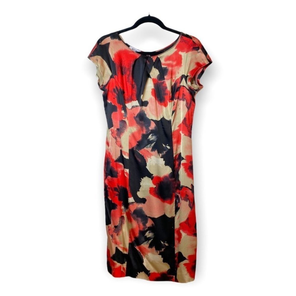 Moschino Cheap And Chic  Aeffe Spa Silk Floral Sheath Dress